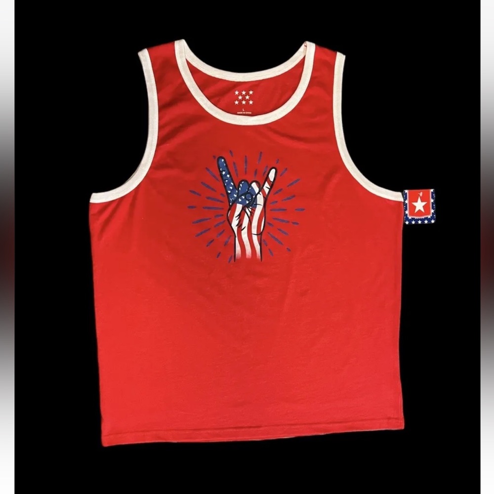 Men’s Sleeveless Top Americana Tank Size L
